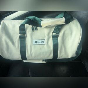 All in Gym bag green and cream 
All In Summit 2025 Duffel Bag 1 of 3,000